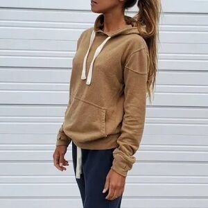 Jungmaven Camel Brown Hoodie with Cream Drawstrings